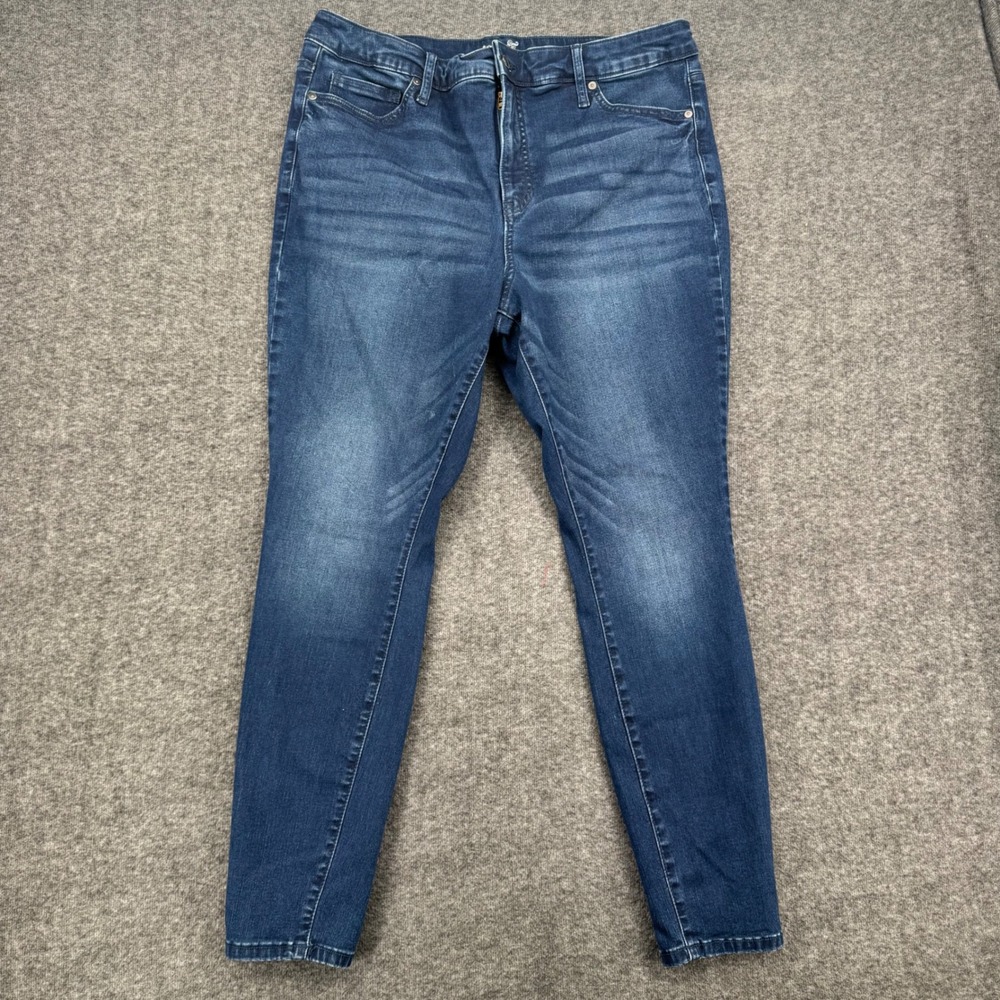 Terra & Sky Womens 14W Skinny Jeans Dark Wash High Rise Stretch Curvy Ankle